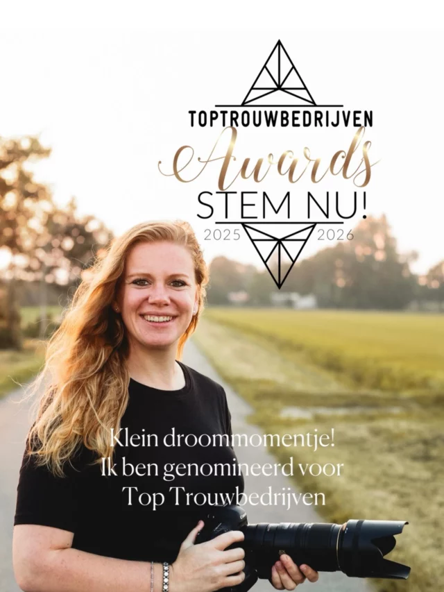 ‼️ Klein droommomentje
Ik ben genomineerd voor Top Trouwbedrijven 🥹

Dit had nooooooit gekund zonder alle fantastische bruidsparen en collega’s die mij hun vertrouwen geven. Wil je me helpen door te stemmen? 
Het kost je maar ±10 seconden!

Wij doven-/slechthorenden fotografen kunnen het ook! 📷📸 Hoe mooi zou dat zijn? Samen maken we de wereld een stukje toegankelijker!

Stemmen kan via de link in bio
-Klik op de link
-Selecteer Elisa Hartog Fotografie
-Vul je naam en e-mailadres in
-Check je mail en bevestig je stem (check ook je spam)

Deze eindigt op 9 februari 2026 om 12.00 uur. 
Opgelet: stemmen die voor of na deze periode binnen komen tellen niet mee!

Duizendmaal dank!!!! 🫶
