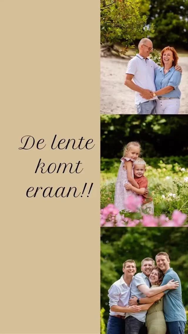 De lente komt eraan! 🌸
Meer licht, meer kleur en warmte. 

Voor mij één van de mooiste seizoenen van het jaar! Zeer geschikt voor een fotoshoot📸.

Samen tussen de bloemetjes, lachend in het zachte zonlicht… Frisse, stralende foto’s om voor altijd te koesteren 🌿

Wil jij ook zo’n lenteshoot?
Boek jouw lenteshoot 🌷